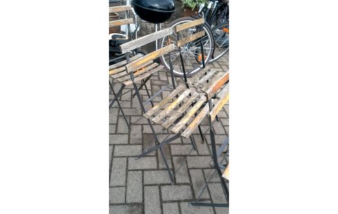 CHAISE DE JARDIN VINTAGE PLIANT FER, , BOIS L UNITE