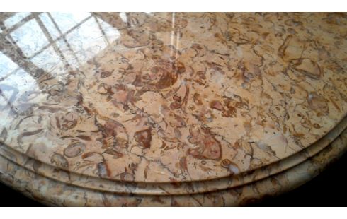 BUFFET BAS STYLE LOUIS XV MERISIER MARBRE 5 PORTES