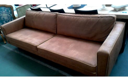 FAUTEUIL 4 PLACES CLAIR BRUN CUIR