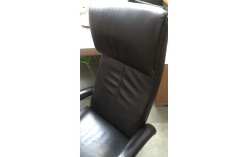 FAUTEUIL RELAX NOIR CUIR VINTAGE