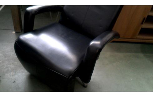 FAUTEUIL RELAX NOIR CUIR VINTAGE