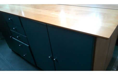 ARMOIRE, , BOIS LOOK VERTE 3 PORTES 5 TIROIRS L UNITE