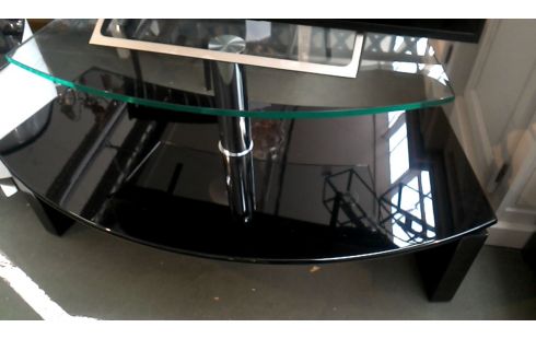 MEUBLE TELE NOIR GLACE DESIGN