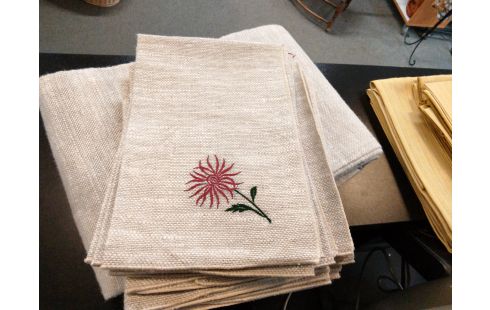 SET DE TABLE GRIS FLEUR LOT DE 6
