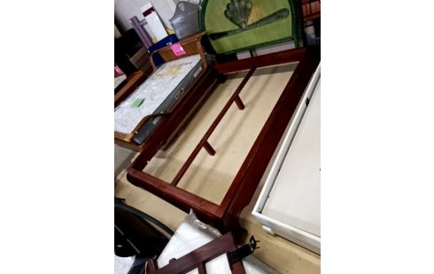 LIT + SOMMIER 140/190 BOIS EXOTIQUE