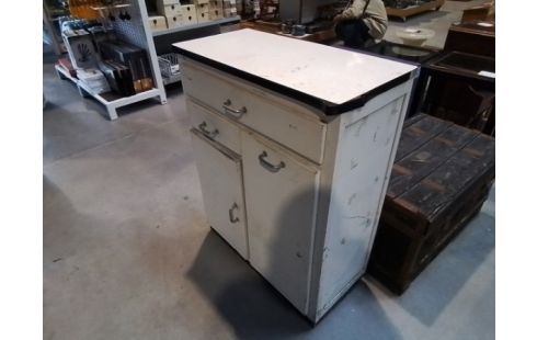 MEUBLE BAS BLANC 2T 1P 1N