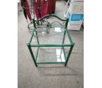 CHEVET VERT METAL ET VERRE