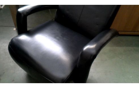 FAUTEUIL RELAX NOIR CUIR VINTAGE