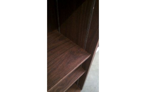 BÜCHERREGAL NIEDRIG SCHWARZ METALL, , HOLZ LOOK BRAUN