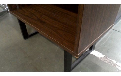 BÜCHERREGAL NIEDRIG SCHWARZ METALL, , HOLZ LOOK BRAUN