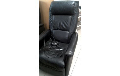 FAUTEUIL RELAX ELECTRIQUE NOIR CUIR, , MOBILE