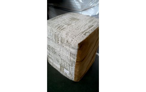 POUF CARRE VERTE BLANCHE VELOURS