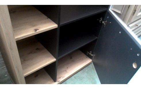 DRESSOIR, , BOIS LOOK MET NOIR 1 PORTE
