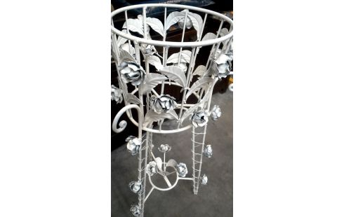 BLUMENTOPFSTÄNDER WEISS SCHMIEDEEISEN DAS STÜCK