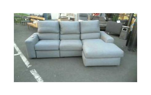 CANAPE D'ANGLE RELAX ELECTRIQUE TISSU GRIS