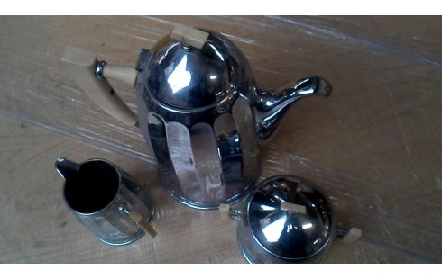 KOFFIESERVIES OUD CHROOM 3 DELEN