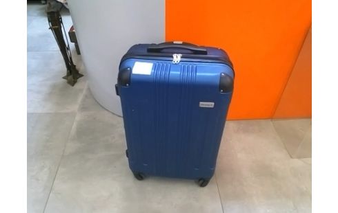 VALISE DUR BLEU 4 ROUES /MOYENNE TRAVELS