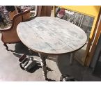 TABLE OVALE CERUSÉE