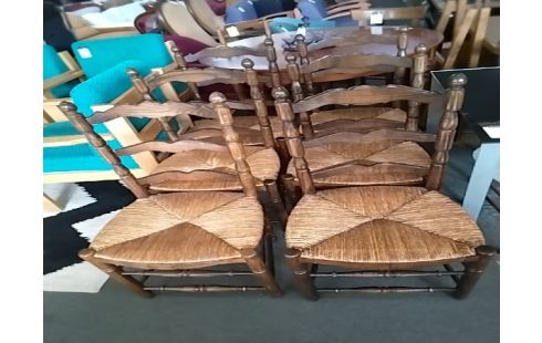 LOT DE 6 CHAISES RUSTIQUE