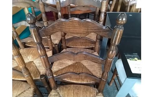LOT DE 6 CHAISES RUSTIQUE