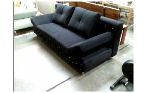 SCHLAF-SOFA SCHWARZ MIT STRASS-STEINEN