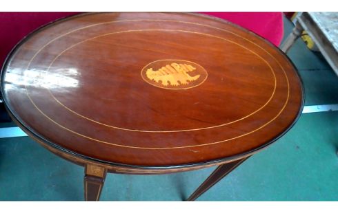 CREDENCE OVALE ITALIEN, , MARQUETERIE