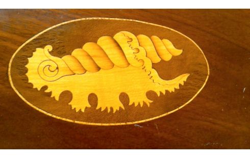CREDENCE OVALE ITALIEN, , MARQUETERIE