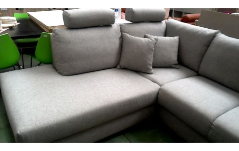 SALON D'ANGLE GRIS TISSU
