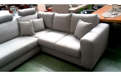 SALON D'ANGLE GRIS TISSU