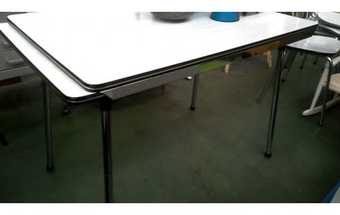 TABLE DE CUISINE VINTAGE FORMICA CHROME ALLONGE