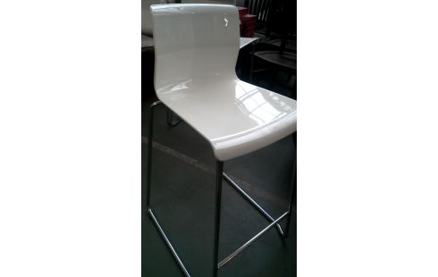 TABURETE DE BAR IKEA LA UNIDAD CROMO BLANCA PVC