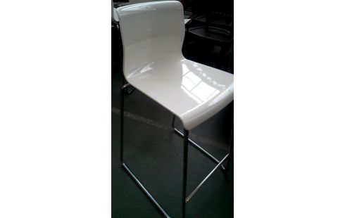 TABURETE DE BAR IKEA LA UNIDAD CROMO BLANCA PVC
