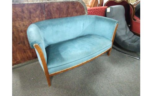 CANAPE VELOURS BLEU