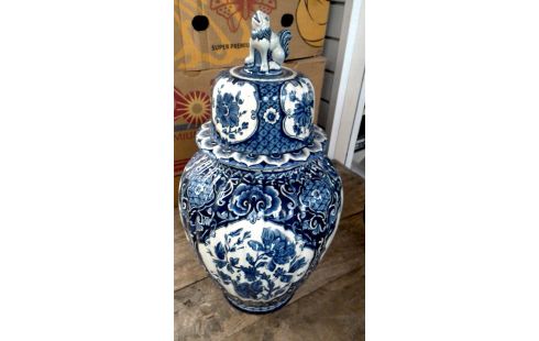DEKSELVAAS DELFTS WIT BLAUW