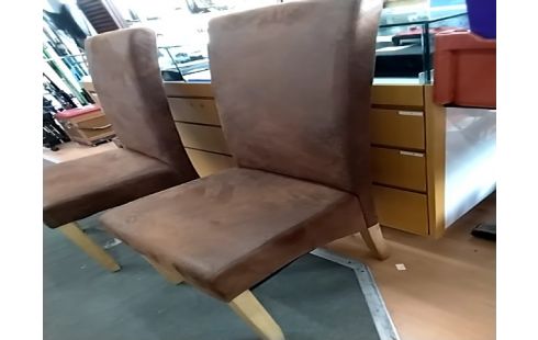 CHAISE MODERNE TISSU MARRON PIED HETRE CLAIR