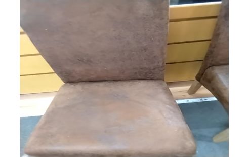 CHAISE MODERNE TISSU MARRON PIED HETRE CLAIR