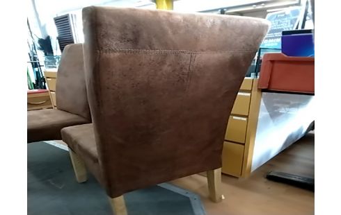 CHAISE MODERNE TISSU MARRON PIED HETRE CLAIR