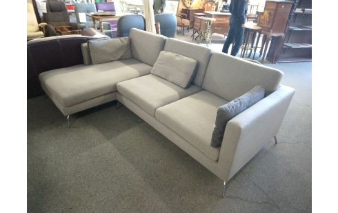 SALON D'ANGLE TISSU GRIS