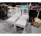 LOT DE 4 CHAISES BLANCHE ASSISE GRISE