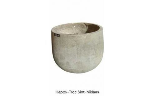 POT DE FLEURS GRIS ROND