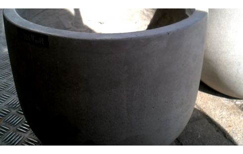 POT DE FLEURS GRIS ROND