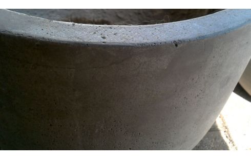POT DE FLEURS GRIS ROND