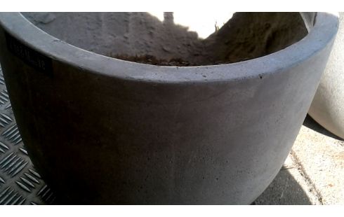 POT DE FLEURS GRIS ROND