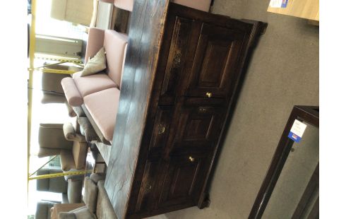 DRESSOIR CHENE FONCE 3 PORTES 3 TIROIRS