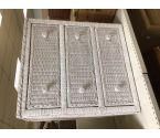 COMMODE OSIER PEINT BLANC 3 TIROIRS