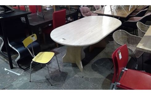 TABLE OVALE  TRAVERTIN