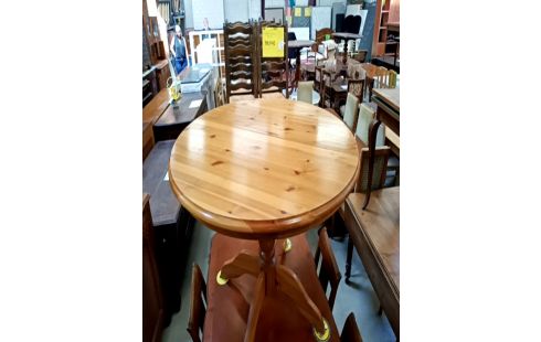 TABLE RONDE PIN ALLONGE INTÉGRÉE