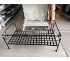 TABLE BASSE FER FORGE PLATEAU VERRE
