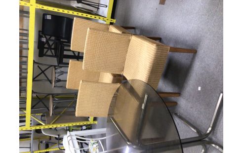 4 CHAISES VANNERIE PIED TECK