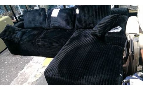 SOFÁ ESQUINERO DISEÑO TEJIDO NEGRO